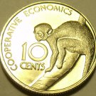 Guyana 10 Cents, 1977 Rare Proof~Only 7,215 Minted~Sakiwinki~Free Shipping