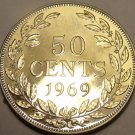 Liberia 50 Cents, 1969 RARE Proof~Only 5,058 Minted~Free Shipping
