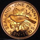 New Zealand Penny, 1965 Proof-Like~25,000 Minted~Tui Bird~Free Shipping