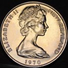 New Zealand 10 Cents, 1970 Proof-Like~Only 20,010 Minted~Maori Mask~Free Ship