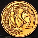 New Zealand 2 Cents, 1970 Proof-Like~Only 20,010 Minted~Kowhai Leaves~Free Ship New Zealand 2 Cents, 1970 Proof-Like~Only 20,010 Minted~Kowhai Leaves~Free Ship