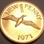 Guernsey New Penny, 1971 Rare Proof~10,000 Minted~Gannet In Flight~Free Shipping