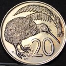New Zealand 20 Cents, 1970 Proof-Like~Only 20,010 Minted~Kiwi Bird~Free Shipping