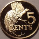 Trinidad & Tobago 5 Cents, 1977 Rare Proof~Bird Of Paradise~Only 5,337 Minted~FS