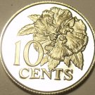 Trinidad & Tobago 10 Cents, 1976 Rare Proof~Hibiscus~10,000 Minted~Free Shipping