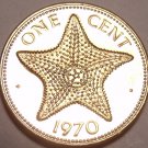 Bahamas Cent, 1970 Rare Proof~Starfish~23,000 Minted~Free Shipping