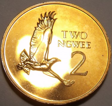 Zambia 2 Ngwee, 1978 Rare Proof~Martial Eagle~Only 24,000 Ever Made~Free Ship