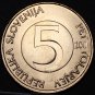 Slovenia 5 Tolarjev, 2000 Gem Unc~The Head and Horns of an IBEX~Free Shipping