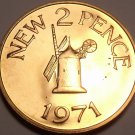 Large Rare Proof Guernsey 1971 2 Pence~Only 10k Minted~Windmill from Sark~Fr/Sh