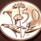 South Africa 1988 50 Cents RARE Proof~Only 7,250 Ever Minted~Flowers~Free Ship