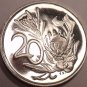 South Africa 20 Cents, 1966 Proof~Protea Flower~Only 25,000~Free Shipping