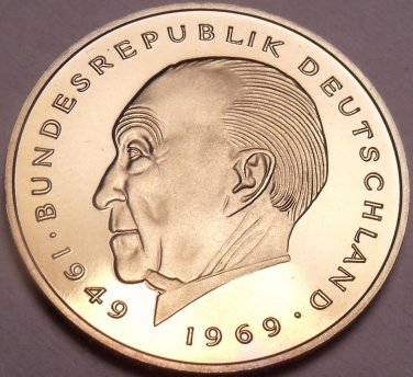 Germany 1981-J 2 Marks Proof~Konrad Adenauer~91,000 Minted In Hamburg~Free Ship