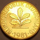 Germany 1981-J 5 Pfennig Proof~Only 91,000 Minted~Minted In Hamburg~Free Ship