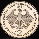 Germany 1981-J 2 Marks Proof~Theodor Heuss~91,000 Minted In Hamburg~Free Shiping