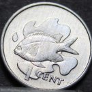 Seychelles Cent, 1977 Unc~Boueteur Fish~Only Year~Free Shipping*
