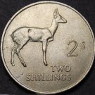 Zambia 2 Shillings, 1964~Only Year Ever Minted~Bohor Reedbuck~Free Shipping Zambia 2 Shillings, 1964~Only Year Ever Minted~Bohor Reedbuck~Free Shipping