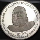 Fiji $25 1974 Silver Proof~1.4453 ozs~RARE~8,299 Minted~King Cakobau~Free Ship Fiji $25 1974 Silver Proof~1.4453 ozs~RARE~8,299 Minted~King Cakobau~Free Ship