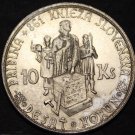 Slovakia 10 Korun, 1944 Unc Silver~With Cross Variety~Prince Pribina~Free Ship