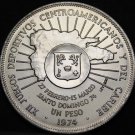 Dominican Republic Peso, 1974 Silver Gem Unc~12th Caribbean Games~Free Shipping