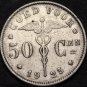 Belgium 50 Centimes, 1923~Female Wounded But Recovering~Free Shipping