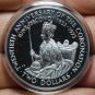 Cook Islands 2 Dollars, 1973 Silver Proof Encapsulated~Queens Coronation~Fr/Ship