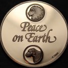 Solid Bronze Proof Franklin Mint Medallion~Peace On Earth Lion & Lamb