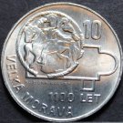 Czechoslovakia 10 Korun, 1966 Gem Unc Silver~1100th Anniv Of Great Moravia~Fr/Sh Czechoslovakia 10 Korun, 1966 Gem Unc Silver~1100th Anniv Of Great Moravia~Fr/Sh