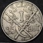 Danish West Indies 5 Cents (25 Bit), 1905~RARE~Free Shipping