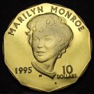 Marshall Islands 1995 10 Dollars Gem Unc~Marilyn Monroe~Brass~Free Shipping