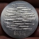 Finland 25 Markkaa, 1979 Gem Unc Silver~750th Anniv of Turku~School of Fish~Fr/S