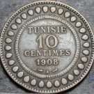 Tunisia 10 Centimes, AH1326 (1908A)~Muhammad Al-Nasir~Free Shipping