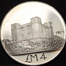 Malta 4 Pounds, 1975 Gem Unc Silver~RARE~18,000 Minted~St. Agatha's Tower~Fr/Shi