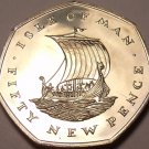 Isle Of Man 50 Pence, 1971~Rare Proof~10,000 Minted~Ancient Viking Sailing Ship