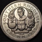 Southern Rhodesia Crown, 1953 Gem Unc Silver~RARE~124,000 Minted~Free Shipping