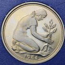 Germany - Federal Republic 50 Pfennig, 1984-J Proof~64k Minted~Women Planting~FS