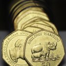 Unc Roll (20) Tanzania 2012 50 Shilingi Coins~Mother Rhinoceros And Calf~Fr/Ship