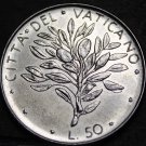 Vatican 50 Lire, 1972 Gem Unc~Olive Branch~700,000 Minted~Free Shipping