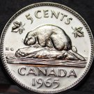 Canada 5 Cents, 1965 Gem Unc~Beaver Nickel~Free Shipping