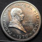 Philippines Piso, 1970 Gem Unc Silver~Rare~30k Minted~Ferdinand Marcos & Pope~FS