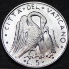 Vatican 5 Lire, 1971 Gem Unc~Pelican Feeding Young~110,000 Minted~Free Ship