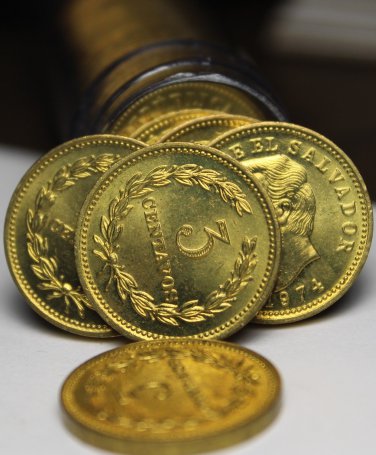 Gem Unc Roll (40) El Salvador 1974 3 Centavos~Only Year Ever Minted~Free Ship