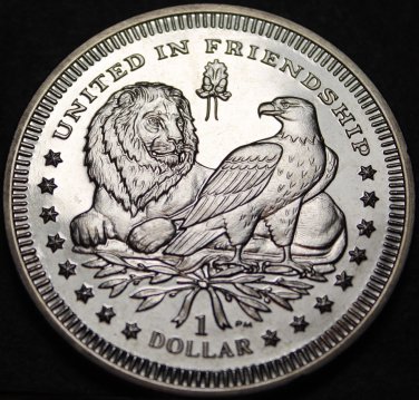 British Virgin Islands Dollar, 2007 Gem Unc~British Lion & American Eagle~Fr/Shi