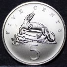 Jamaica 5 Cents, 1972 Matte Gem Unc~RARE~American Crocodile~7,982 Minted~Fr/Ship