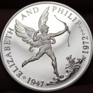 Guernsey 25 Pence, 1972 Silver Proof~25th Anniv Phillip & Elizabeth~RARE~Fr/Ship