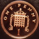 Great Britain Penny, 1985~Gem Cameo Proof~102,000 Minted~Crowned Portcullis~Fr/S