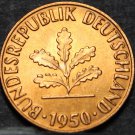 Germany Pfennig, 1950-F Gem Unc~Minted In Stuttgart~Free Shipping