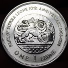 Sierra Leone 1974 One Leone Silver Proof~RARE~22,000 Minted~LION~Free Shipping
