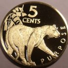 Guyana 5 Cents, 1977 Rare Proof~Only 7,215 Minted~Jaguar~Free Shipping