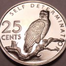 Guyana 25 Cents, 1977 Rare Proof~Only 7,215 Minted~Harpy Eagle~Free Shipping