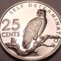 Guyana 25 Cents, 1977 Rare Proof~Only 7,215 Minted~Harpy Eagle~Free Shipping
